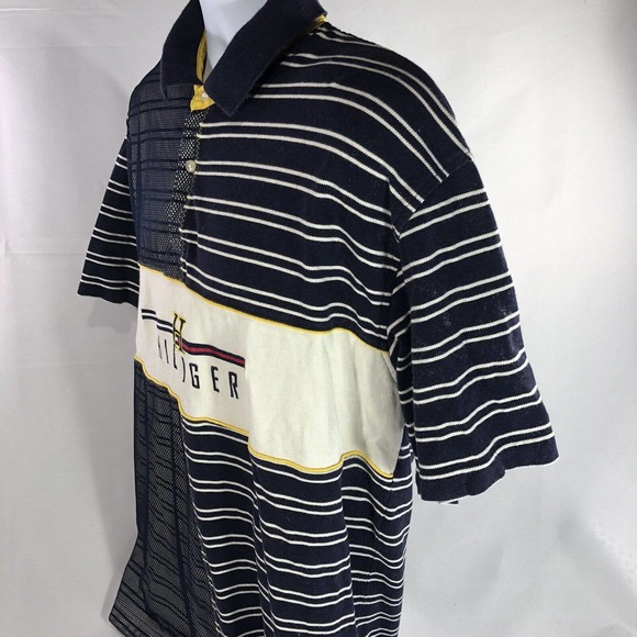 Vintage Tommy Hilfiger Rare Polo Striped XL Early 2000s Y2K Short Sleeve Tee - Picture 5 of 12